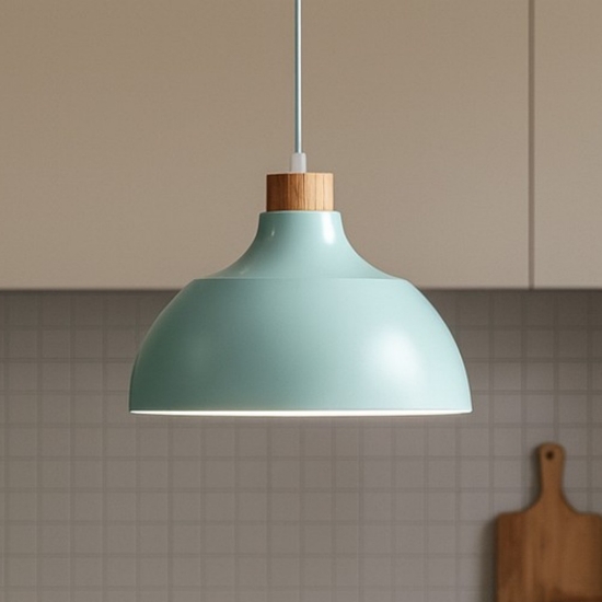 Lampadario per cucina moderna menta a campana 34 cm